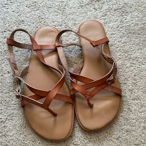 Cognac strappy sandal torrid 10W